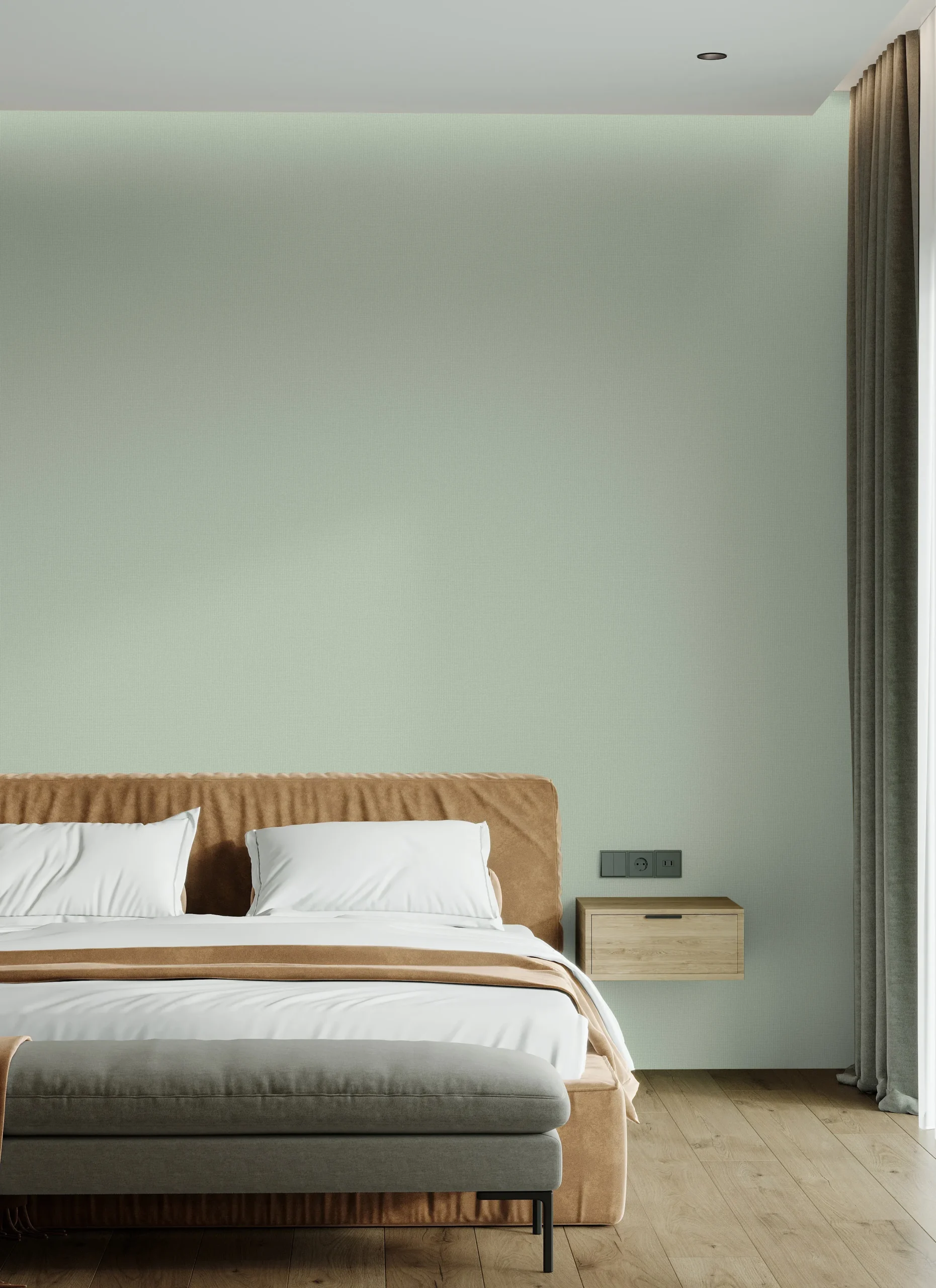 Green Embossed Wallpaper – Natural Warmth (24203-7)